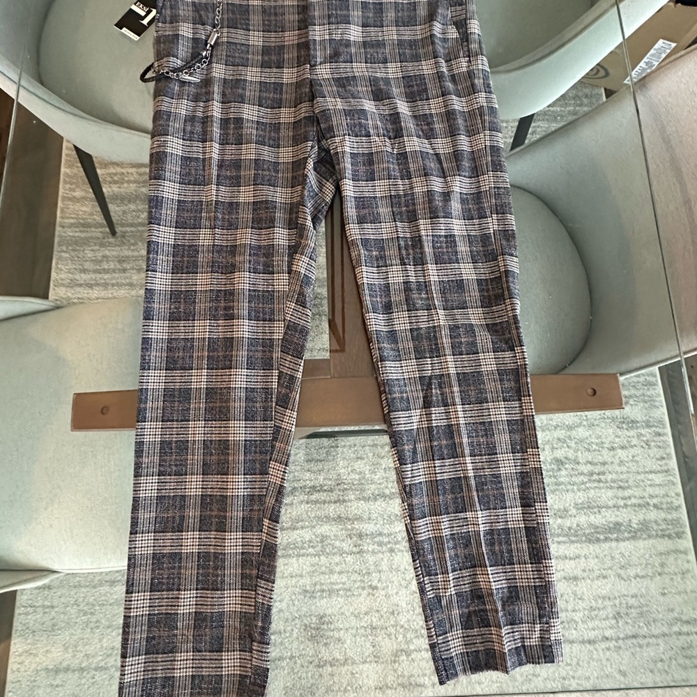 Plaid Trousers in Blue and Gray